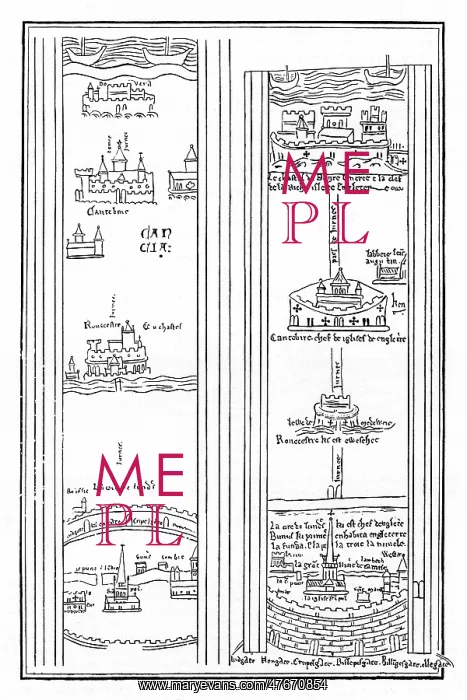 : Matthew Paris, Pilgrimage Map, 13th Century : Matthew Paris, Pilgrimage Map, 13th Century