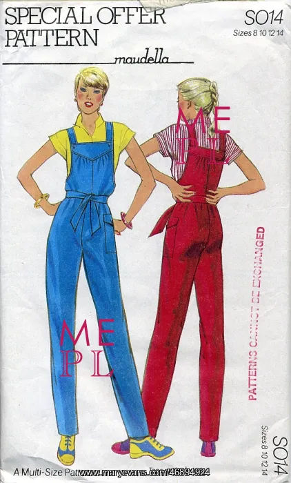 : Maudella pattern for ladies belted dungarees, 1983 : Maudella pattern for ladies belted dungarees, 1983