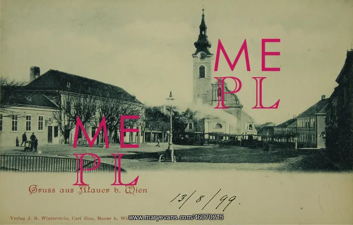 : Mauer in Vienna-Liesing. Main square with parish : Mauer in Vienna-Liesing. Main square with parish