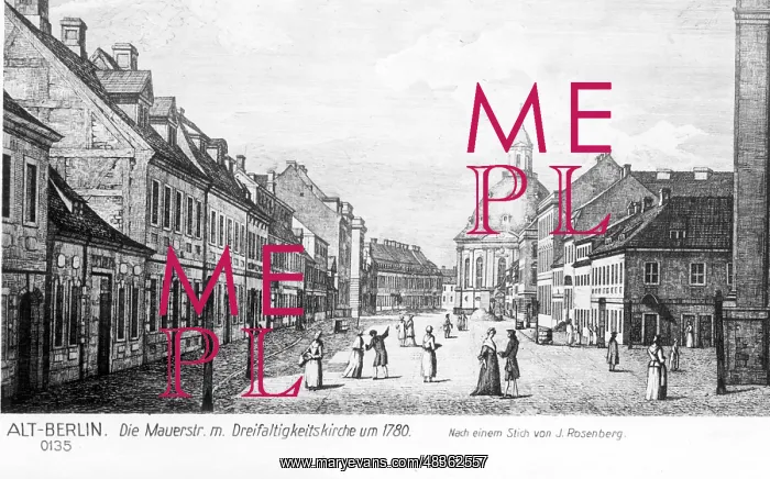 : Mauerstrasse and Trinity Church in Berlin, c. 1780 : Mauerstrasse and Trinity Church in Berlin, c. 1780