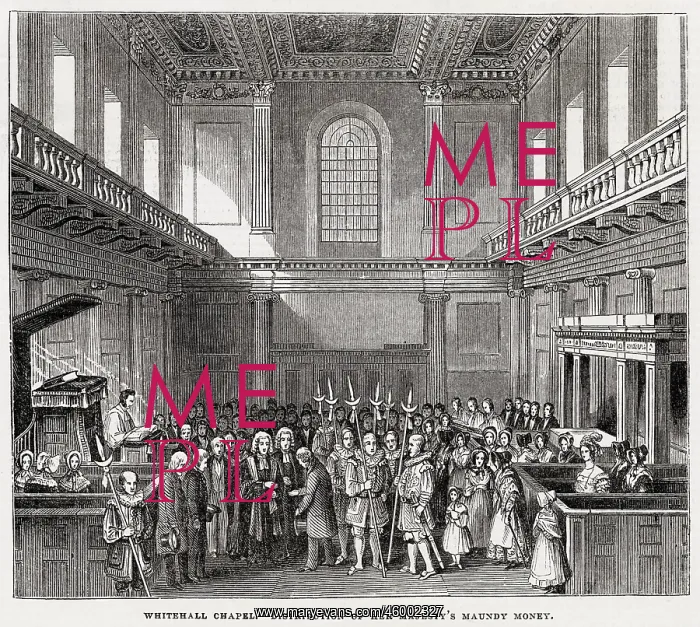 : Maundy Thursday Service, Whitehall Chapel, London 1843 : Maundy Thursday Service, Whitehall Chapel, London 1843