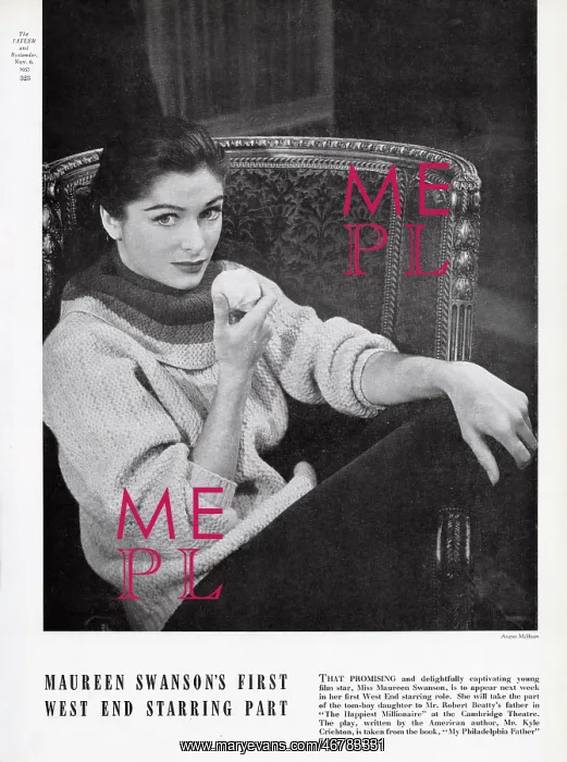 : Maureen Swanson, first West End part : Maureen Swanson, first West End part