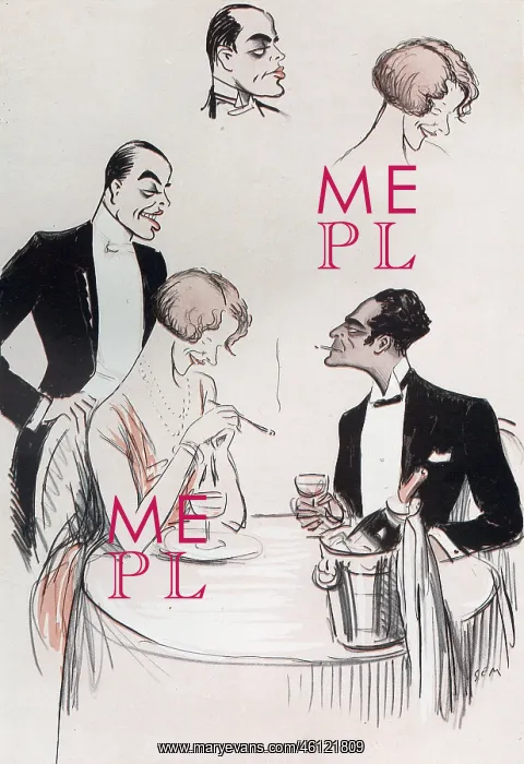 : Maurice & Leonora Hughes at Biarritz by Sem : Maurice & Leonora Hughes at Biarritz by Sem