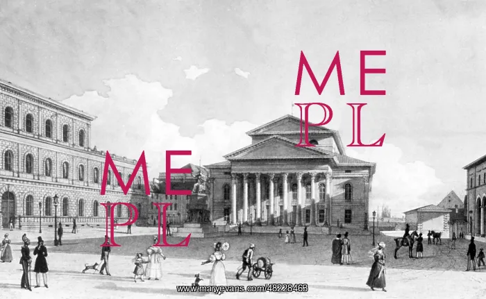 : Max-Josef-Square in Munich around 1850 : Max-Josef-Square in Munich around 1850