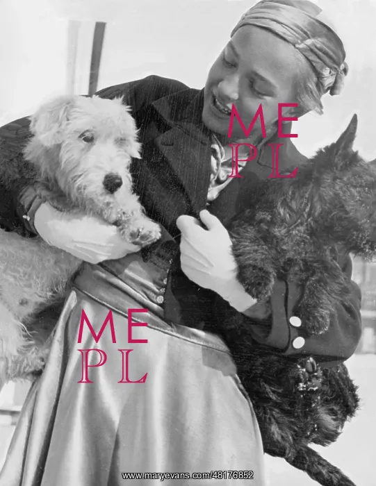 : Maxi Herber with two dogs, 1930s : Maxi Herber with two dogs, 1930s