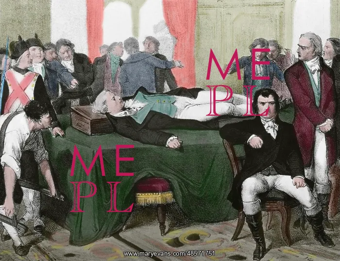 : Maximilien Robespierre (1758-1794). Corpse exhibited at the : Maximilien Robespierre (1758-1794). Corpse exhibited at the