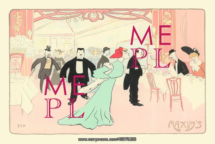 : Maxim's. From the white and orange book: 'At Maxim's: Melle Pollo, tant't Chouchou' : Maxim's. From the white and orange book: 'At Maxim's: Melle Pollo, tant't Chouchou'