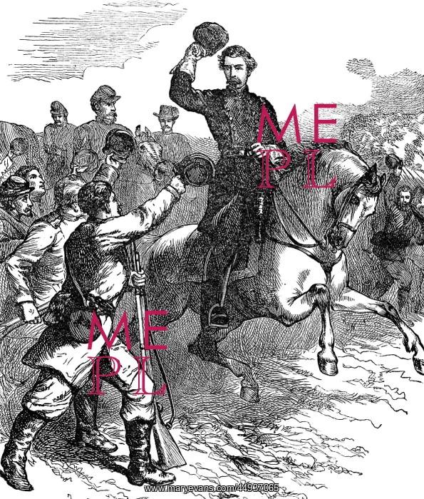 : May 5 1862 Union General Mcclellan on Horseback Arriving : May 5 1862 Union General Mcclellan on Horseback Arriving