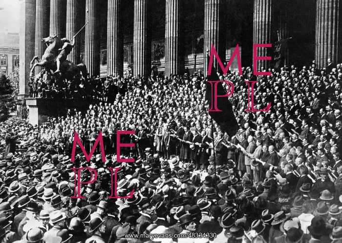 : May Day celebration in Berlin in front of the : May Day celebration in Berlin in front of the