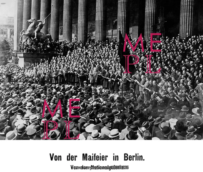 : May Day celebration in Berlin in front of the : May Day celebration in Berlin in front of the