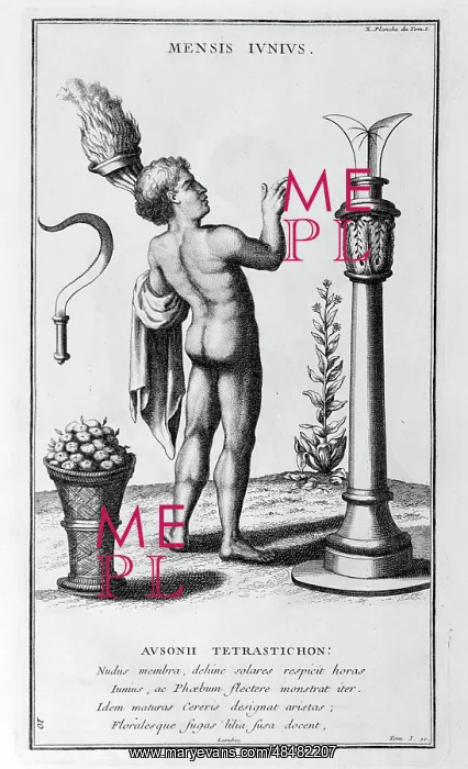: May, represented as a man carrying flowers. Illustration : May, represented as a man carrying flowers. Illustration