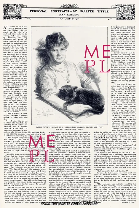 : May Sinclair - a portrait by Walter Tittle : May Sinclair - a portrait by Walter Tittle
