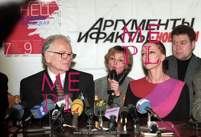 : Maya Plisetskaya and Pierre Cardin at press-conference, 1998 : Maya Plisetskaya and Pierre Cardin at press-conference, 1998