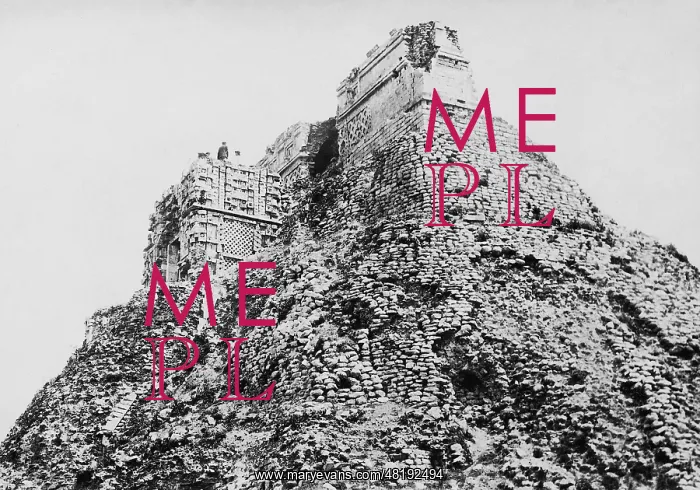 : Maya pyramid in Uxmal, 1926 : Maya pyramid in Uxmal, 1926