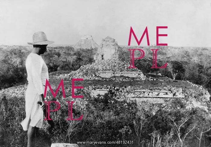 : Maya ruins in Chichen Itza, 1925 : Maya ruins in Chichen Itza, 1925