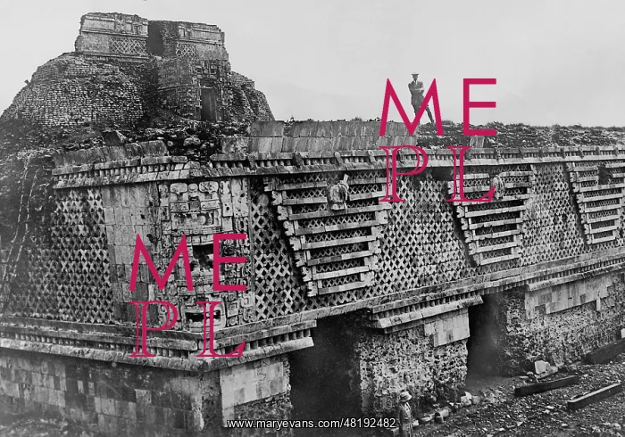: Maya ruins in Uxmal, 1932 : Maya ruins in Uxmal, 1932