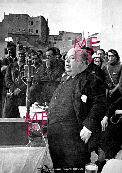 : The Mayor of Madrid making a speech; Spanish Civil War 1936 : The Mayor of Madrid making a speech; Spanish Civil War 1936