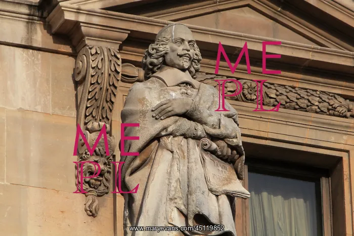 : Mazarin statue, Cour Napoleon, Louvre, Paris, France : Mazarin statue, Cour Napoleon, Louvre, Paris, France