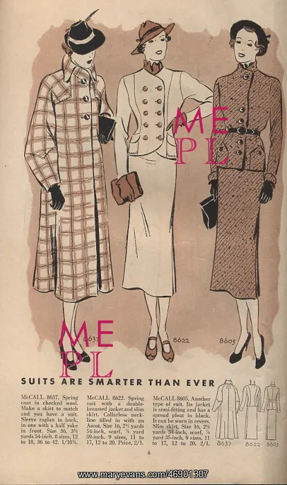 : McCall pattern for ladies tailored coat and suits : McCall pattern for ladies tailored coat and suits