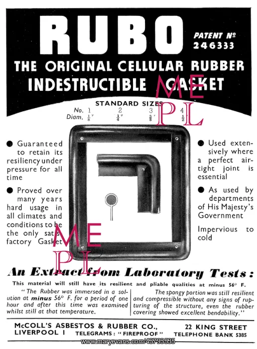 : McColl's Rubo Gaskets : McColl's Rubo Gaskets