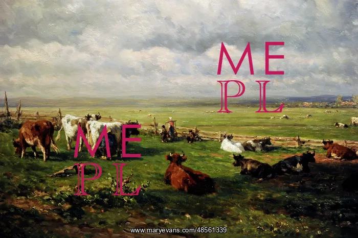: Meadow landscape with Cattle, c. 1880, by Willem Roelofs (18 : Meadow landscape with Cattle, c. 1880, by Willem Roelofs (18