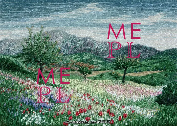 : Meadow in March (embroidery) : Meadow in March (embroidery)