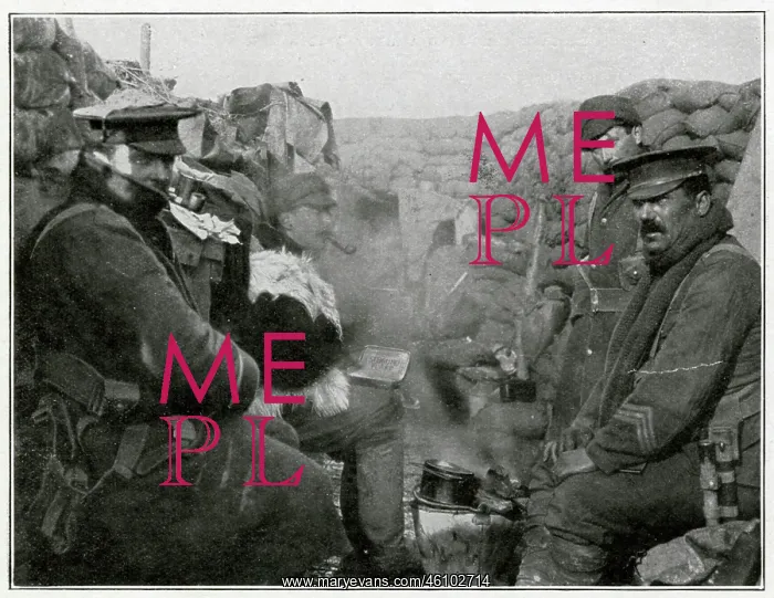 : After a meal in a British trench 1915 : After a meal in a British trench 1915