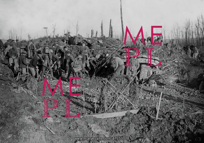 : Mealtime in British reserve trench, Western Front, WW1 : Mealtime in British reserve trench, Western Front, WW1