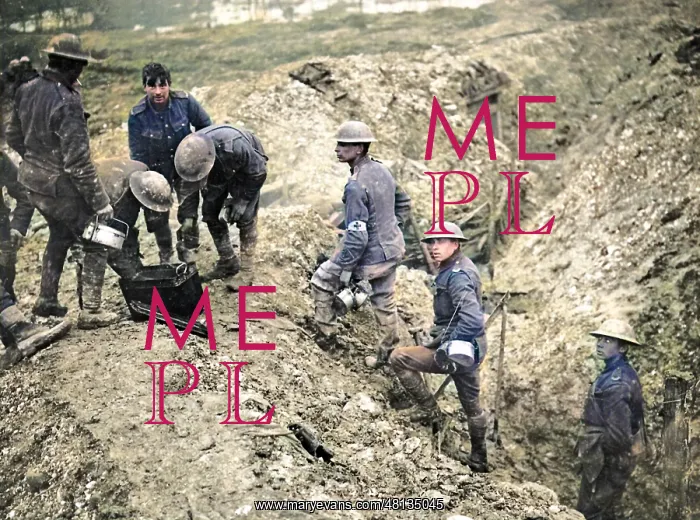 : Mealtime in British reserve trench, Western Front, WW1 : Mealtime in British reserve trench, Western Front, WW1
