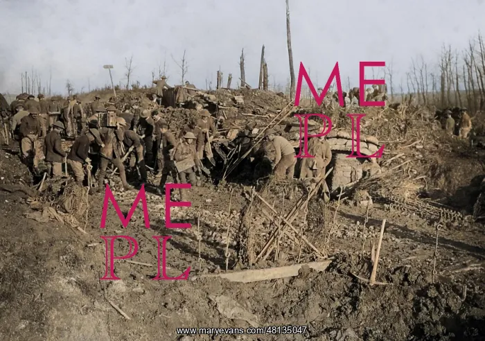: Mealtime in British reserve trench, Western Front, WW1 : Mealtime in British reserve trench, Western Front, WW1