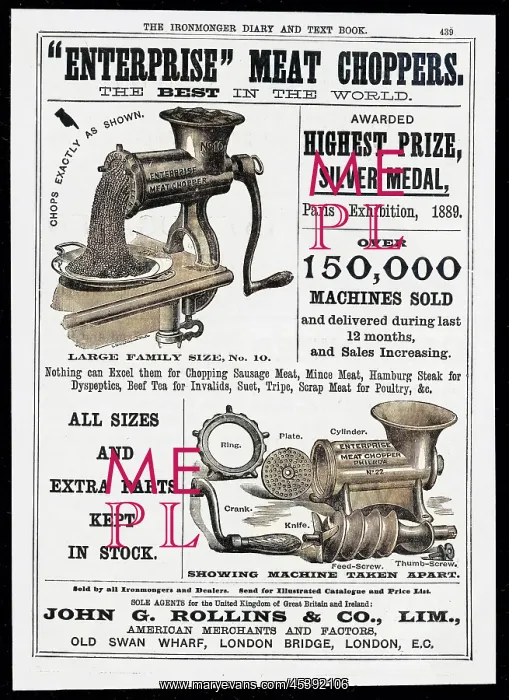 : MEAT MINCER 1889 : MEAT MINCER 1889