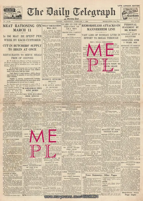 : Meat rationing begins on March 11th : Meat rationing begins on March 11th