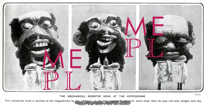 : Mechanical monster head at the London Hippodrome : Mechanical monster head at the London Hippodrome