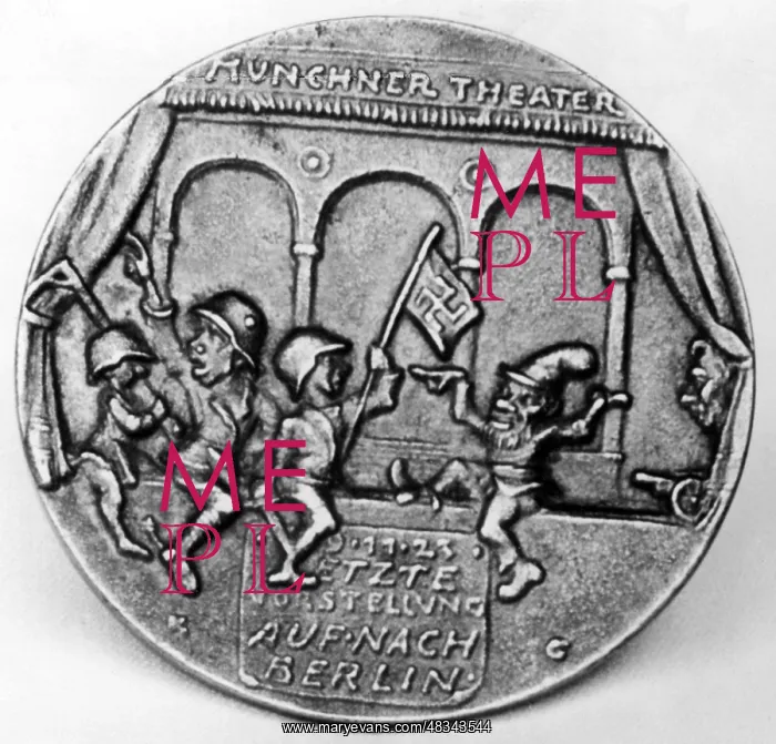 : Back of a medal for the failed Beer Hall Putsch in Munich : Back of a medal for the failed Beer Hall Putsch in Munich