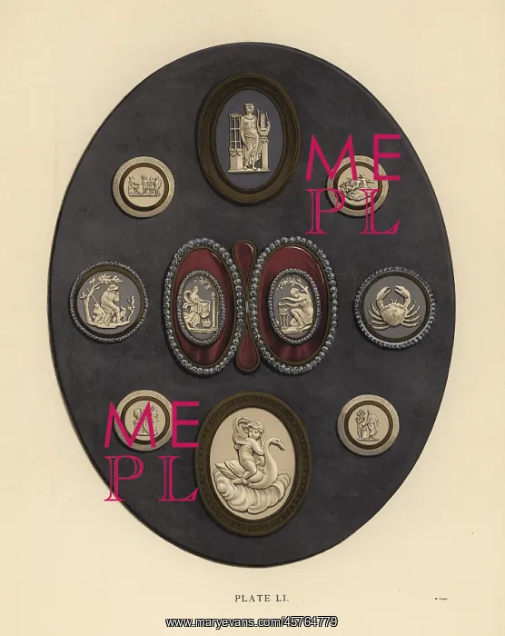 : Medallions mounted in gold and steel : Medallions mounted in gold and steel