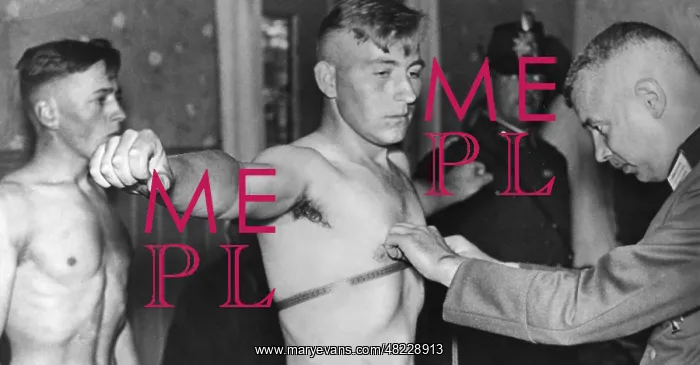 : Medical examination during a muster, 1935 : Medical examination during a muster, 1935