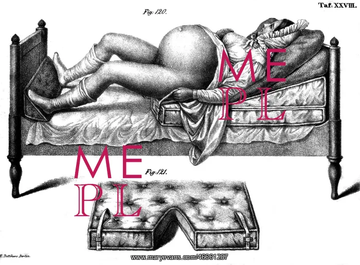  : medicine, birth, birth pillow, engraving by E