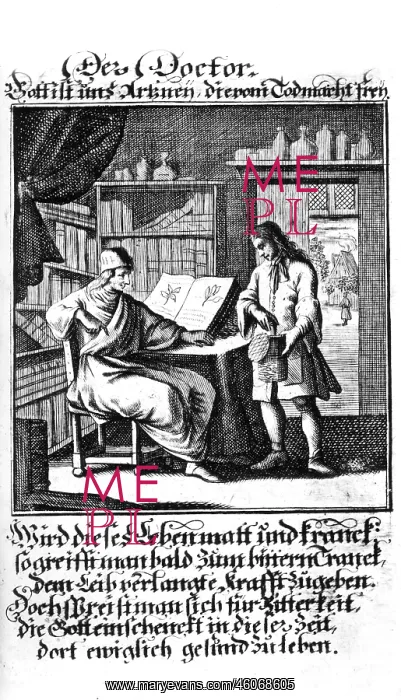 : medicine, physicians, Der Doktor, copper engraving : medicine, physicians, Der Doktor, copper engraving