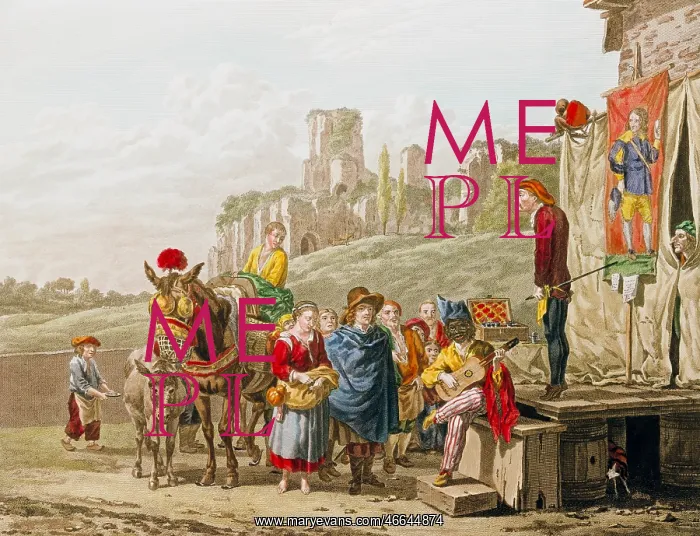 : medicine, quacksalver, coloured copper engraving : medicine, quacksalver, coloured copper engraving