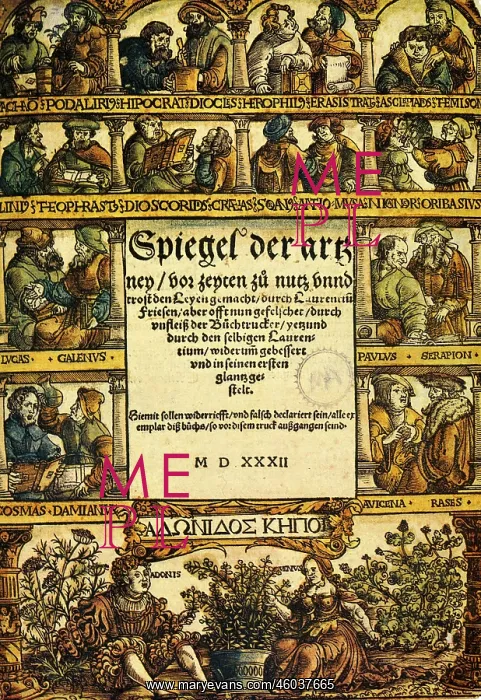 : medicine, textbooks, Spiegel der Arzney by Lorentius : medicine, textbooks, Spiegel der Arzney by Lorentius