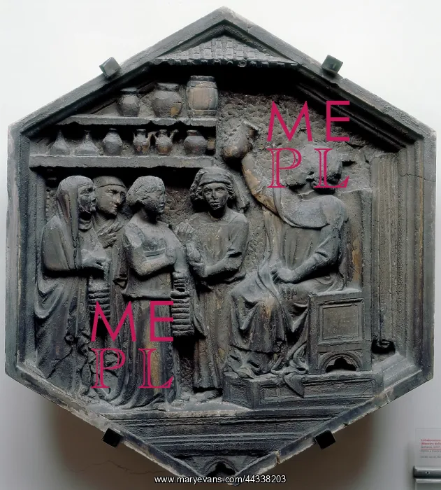 : Medicine, tile by Andrea Pisano, Florence : Medicine, tile by Andrea Pisano, Florence