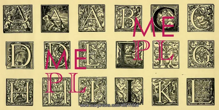  : Medieval alphabet, ornate initials A-L