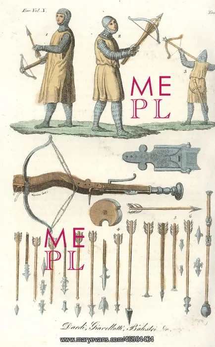 : Medieval archers with crossbow and arrows : Medieval archers with crossbow and arrows