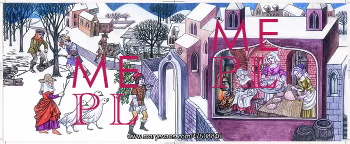 : Medieval Christmas feasting preparations : Medieval Christmas feasting preparations