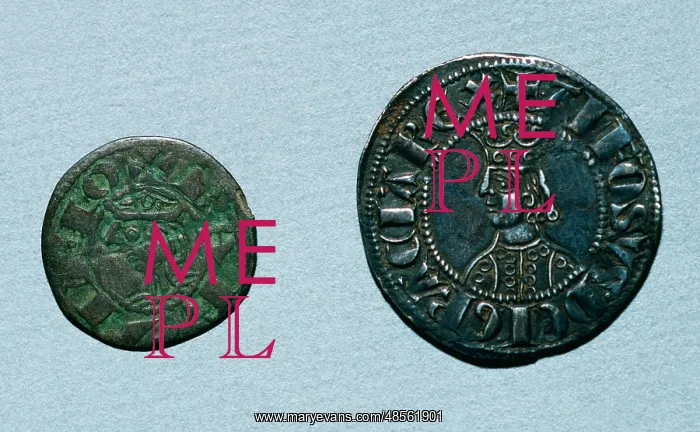 : Medieval coins. Left: Diner tern. Obverse. Alfonso III of Ar : Medieval coins. Left: Diner tern. Obverse. Alfonso III of Ar