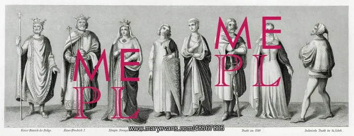 : Medieval costume, 10th to 14th century : Medieval costume, 10th to 14th century