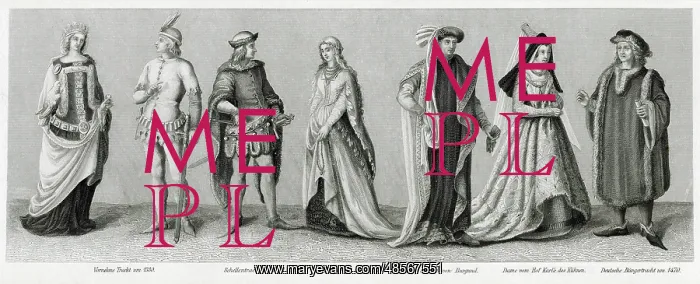 : Medieval costume, 14th and 15th century : Medieval costume, 14th and 15th century