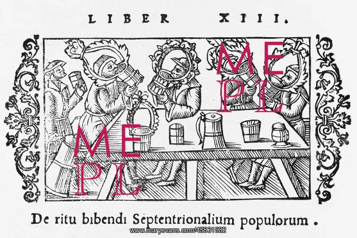 : Medieval drinking scene in Scandinavia : Medieval drinking scene in Scandinavia