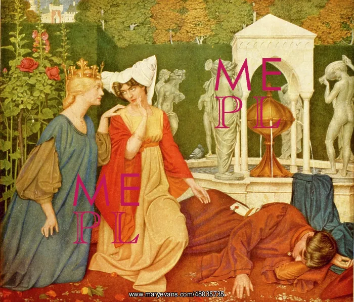 : Medieval garden scene : Medieval garden scene