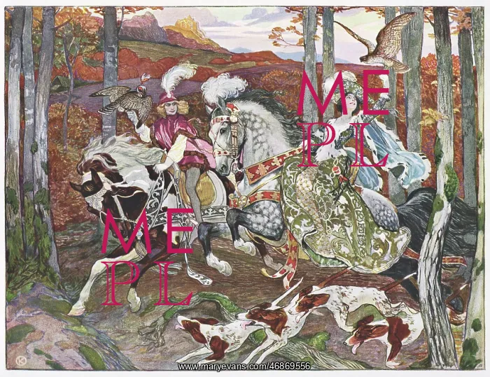 : Medieval hunting scene : Medieval hunting scene